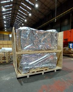 Machinery foil vacuum wrapped